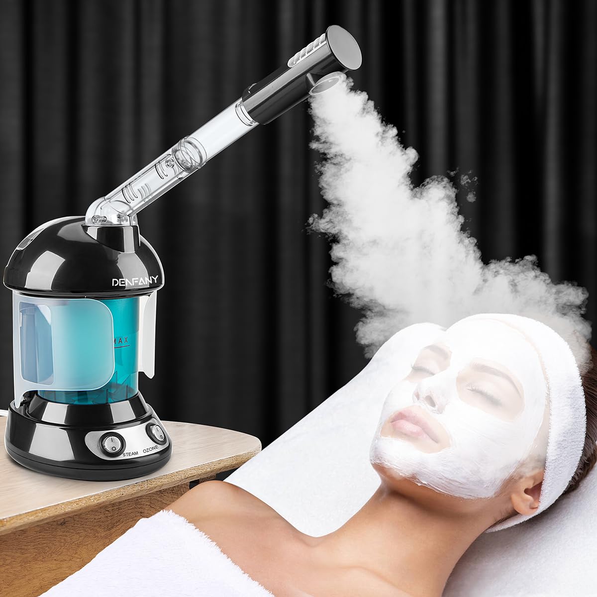 Denfany Facial Steamer on a bathroom counter