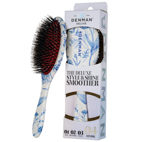 Denman Boar Bristle Hair Brush blue model front view