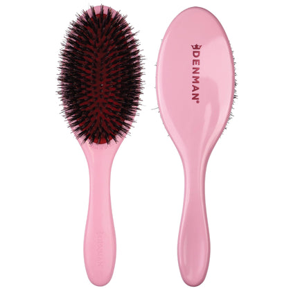 Denman Boar Bristle Hair Brush D81M pink model front view