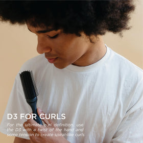 Denman Curly Hair Brush D3 All Black with nylon pins