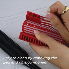 Denman Curly Hair Brush D3 on a styling table