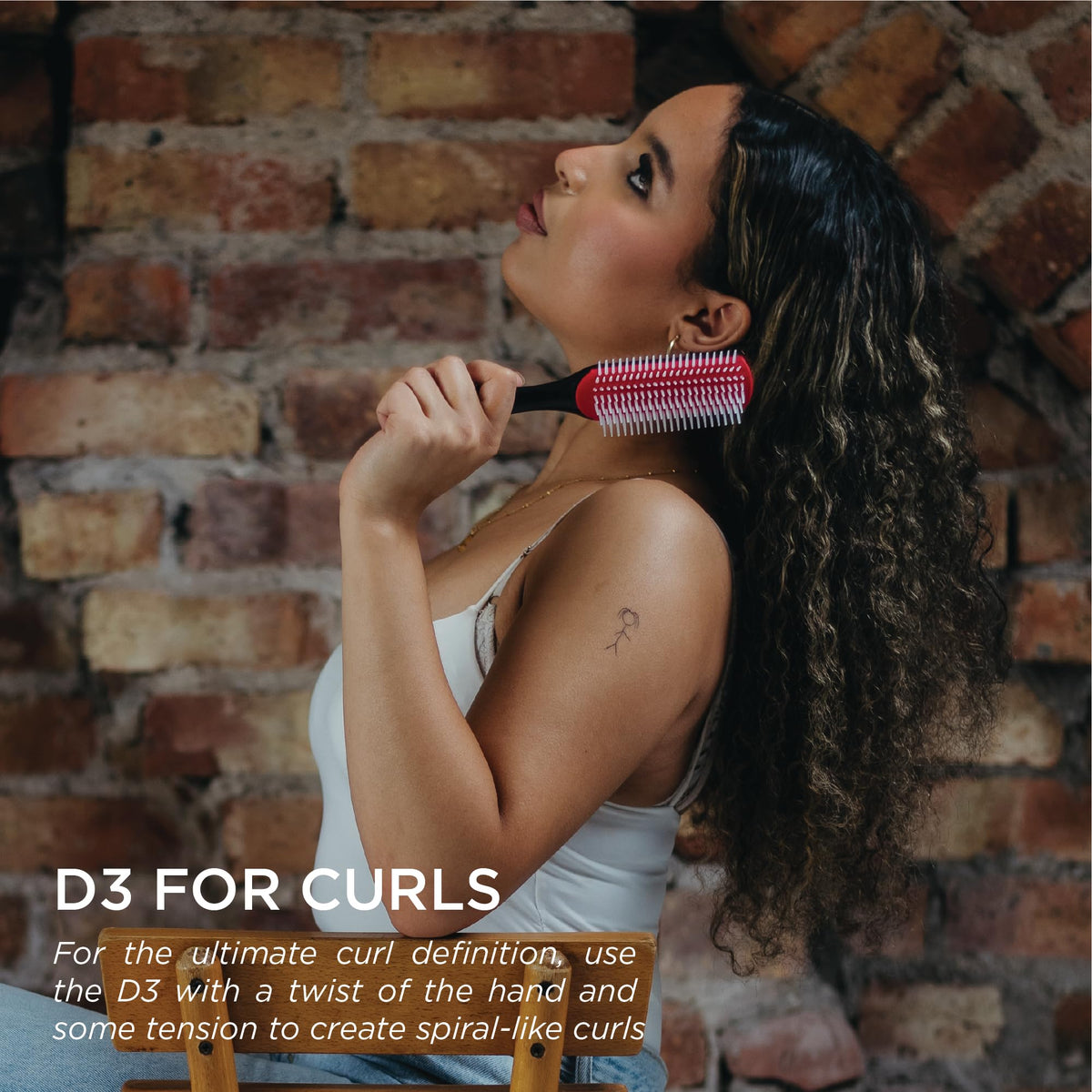 Denman Curly Hair Brush D3 side view