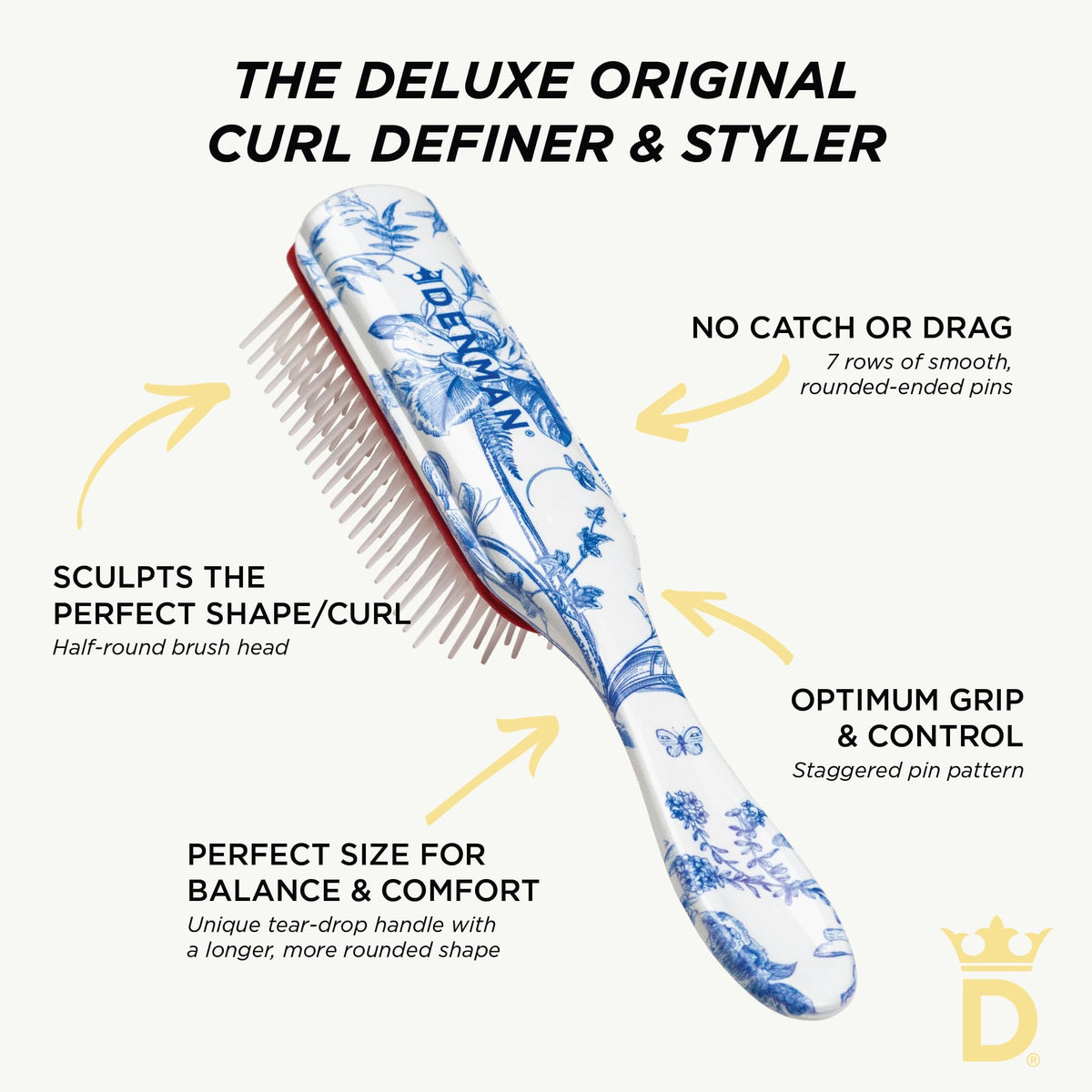 Denman D3 brush with a clean design on a white background