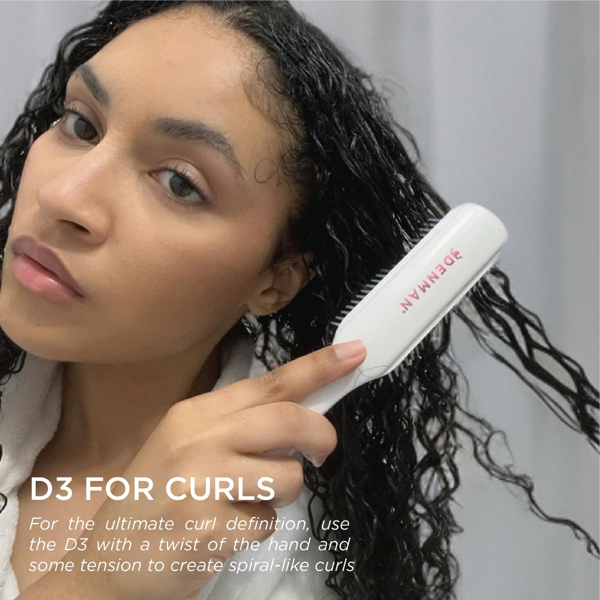 Denman D3 Curly Hair Brush Cherry Blossom back view