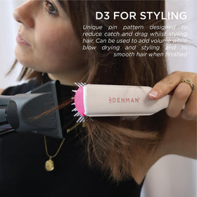 Denman D3 Curly Hair Brush Cherry Blossom close-up of bristles