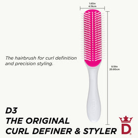 Denman D3 Curly Hair Brush Cherry Blossom side view