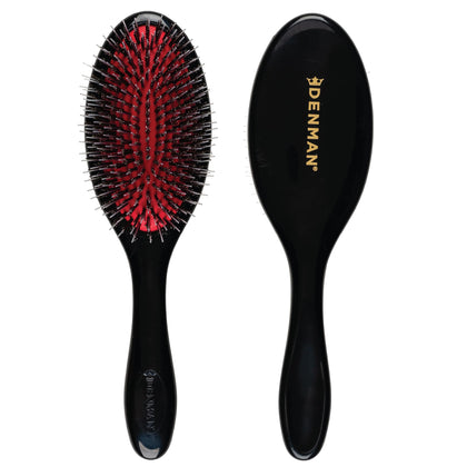Denman D81M Boar Bristle Hair Brush front view with natural bristles
