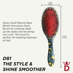 Denman D81M Boar Bristle Hair Brush showing bristles