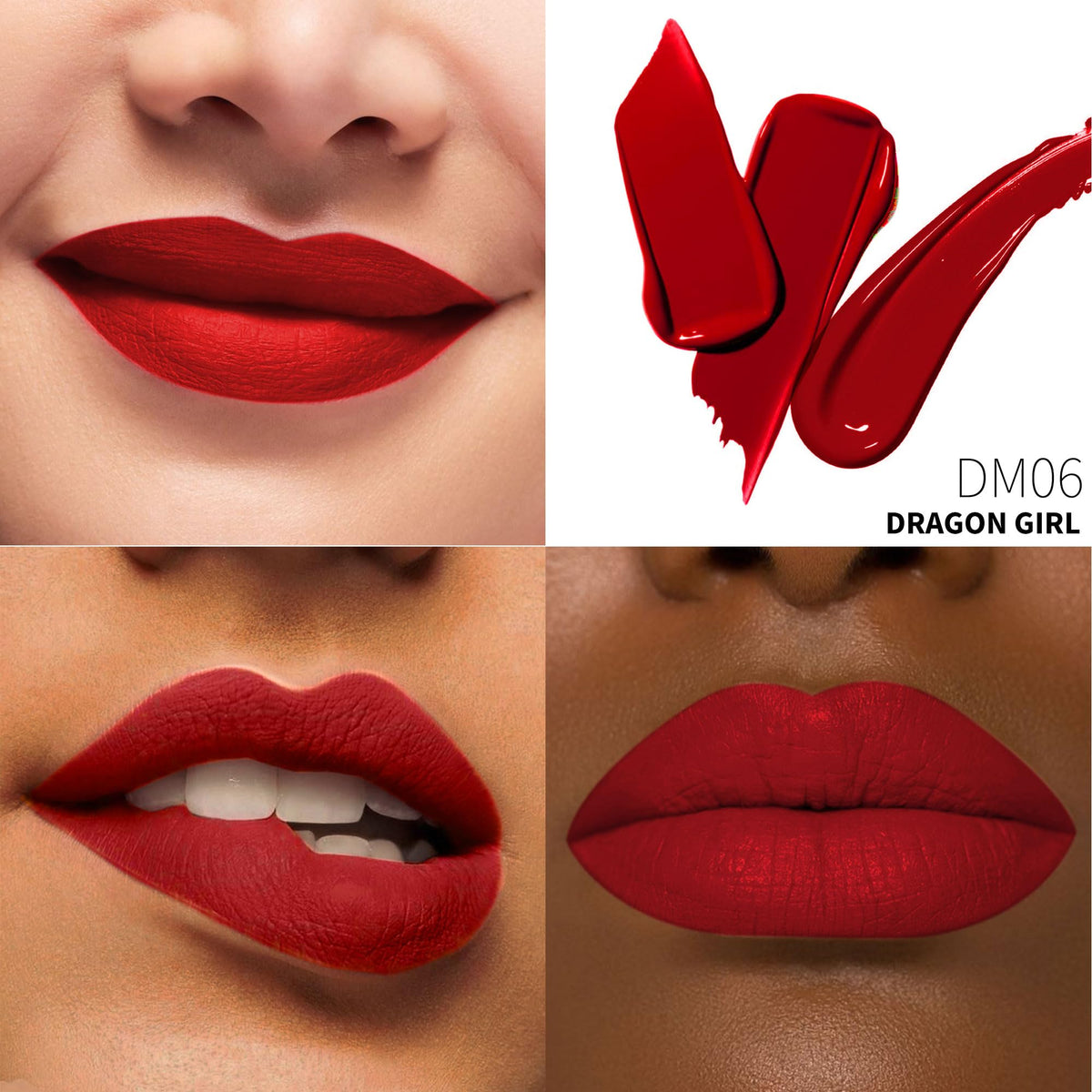 Depuplum Matte Liquid Lipstick in vibrant red shade front view