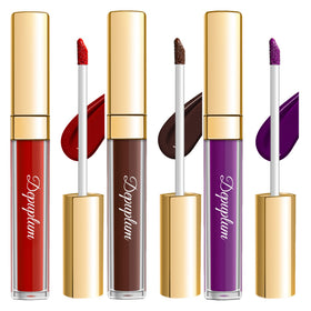 Depuplum Matte Liquid Lipstick Set front view with three shades