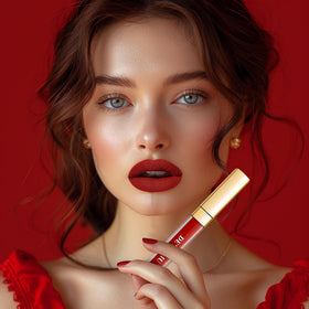 Depuplum Matte Liquid Lipstick swatch on skin