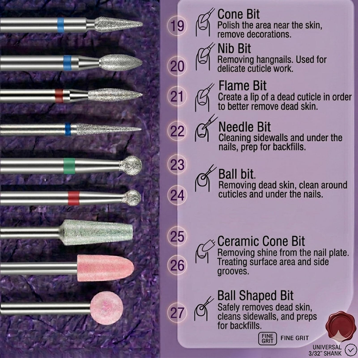 Depvko nail drill bits for cleaning and prepping nails