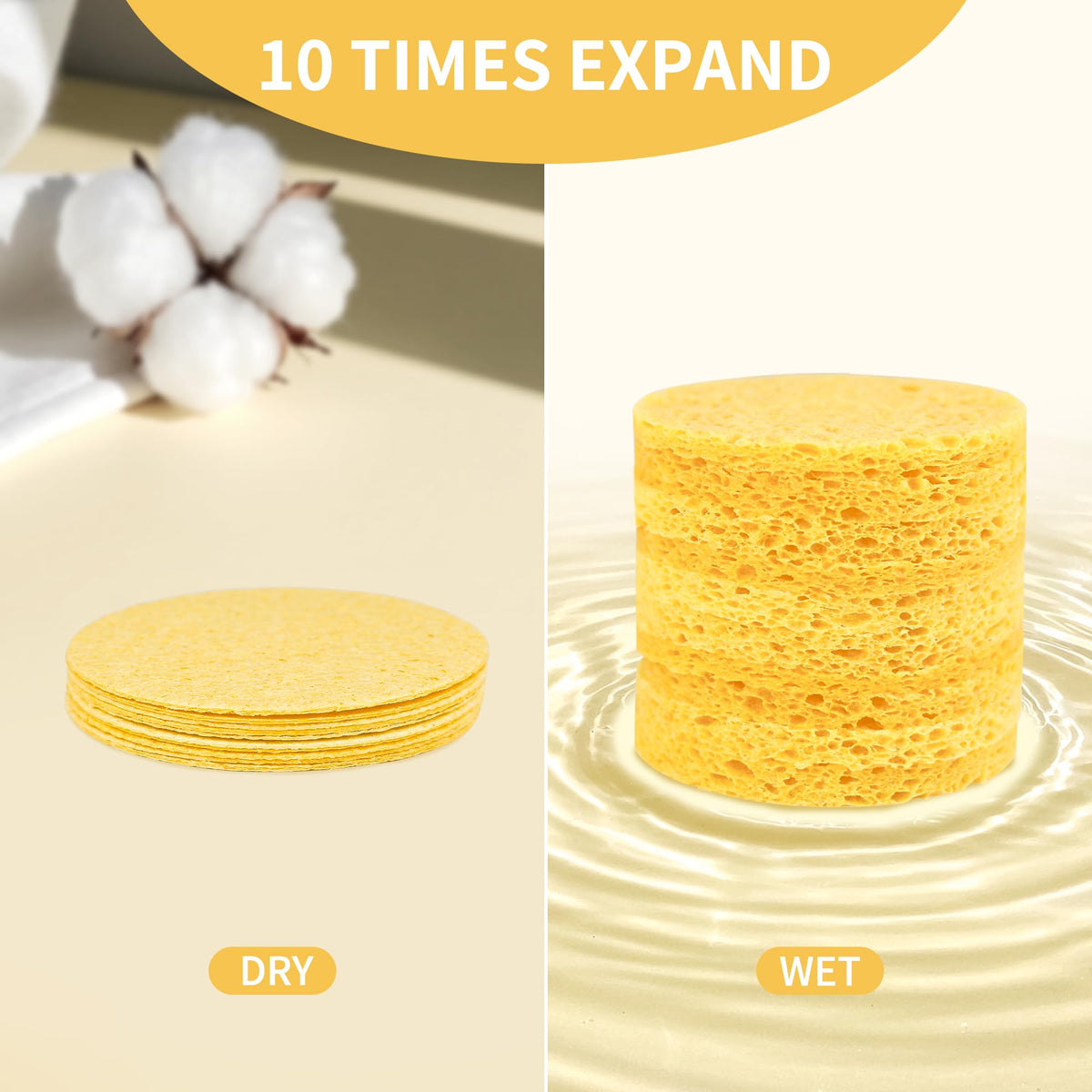 derloyo compressed facial sponge before and after soaking