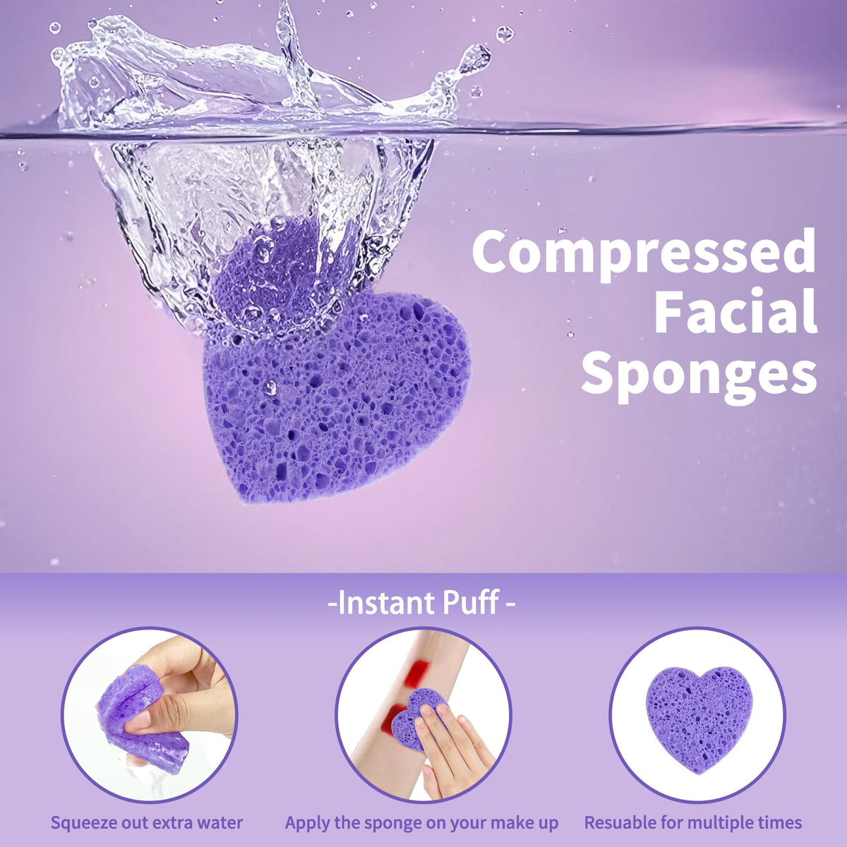 derloyo compressed facial sponges showing packaging and quantity