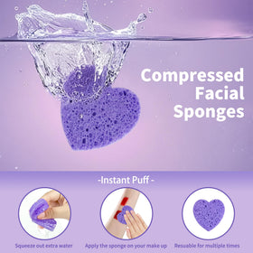 derloyo compressed facial sponges showing packaging and quantity