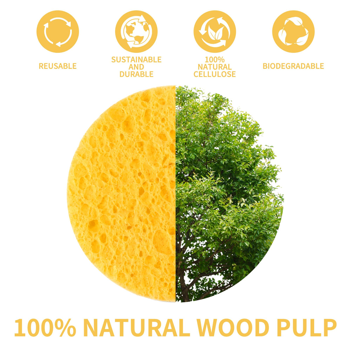 derloyo eco-friendly facial sponges on a bathroom shelf
