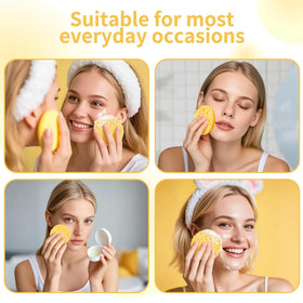 derloyo facial sponge showing size comparison