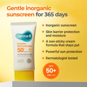 Derma B Everyday Mild Sunscreen SPF50+ 50ml back view