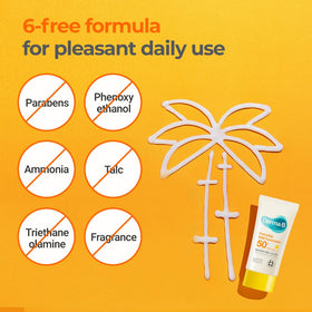 Derma B Everyday Mild Sunscreen SPF50+ 50ml with outdoor background