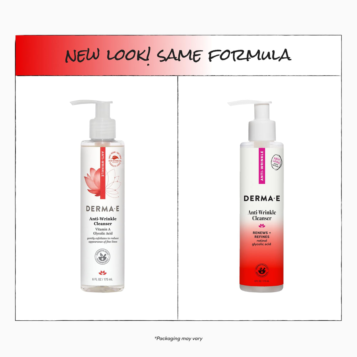 Derma E Anti-Wrinkle Cleanser 6 oz side view
