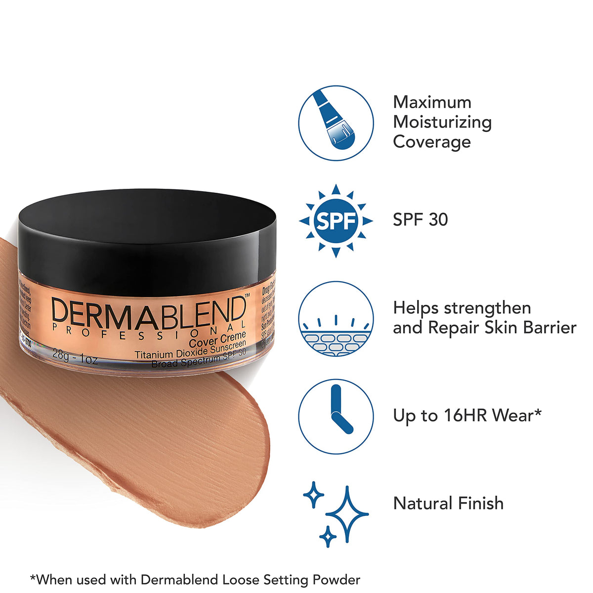 Dermablend Cover Crème Foundation 40N Golden Beige packaging