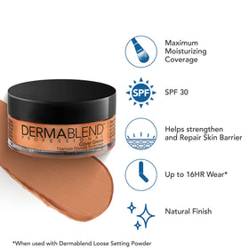 Dermablend Cover Crème Foundation 50C Honey Beige with SPF 30 packaging