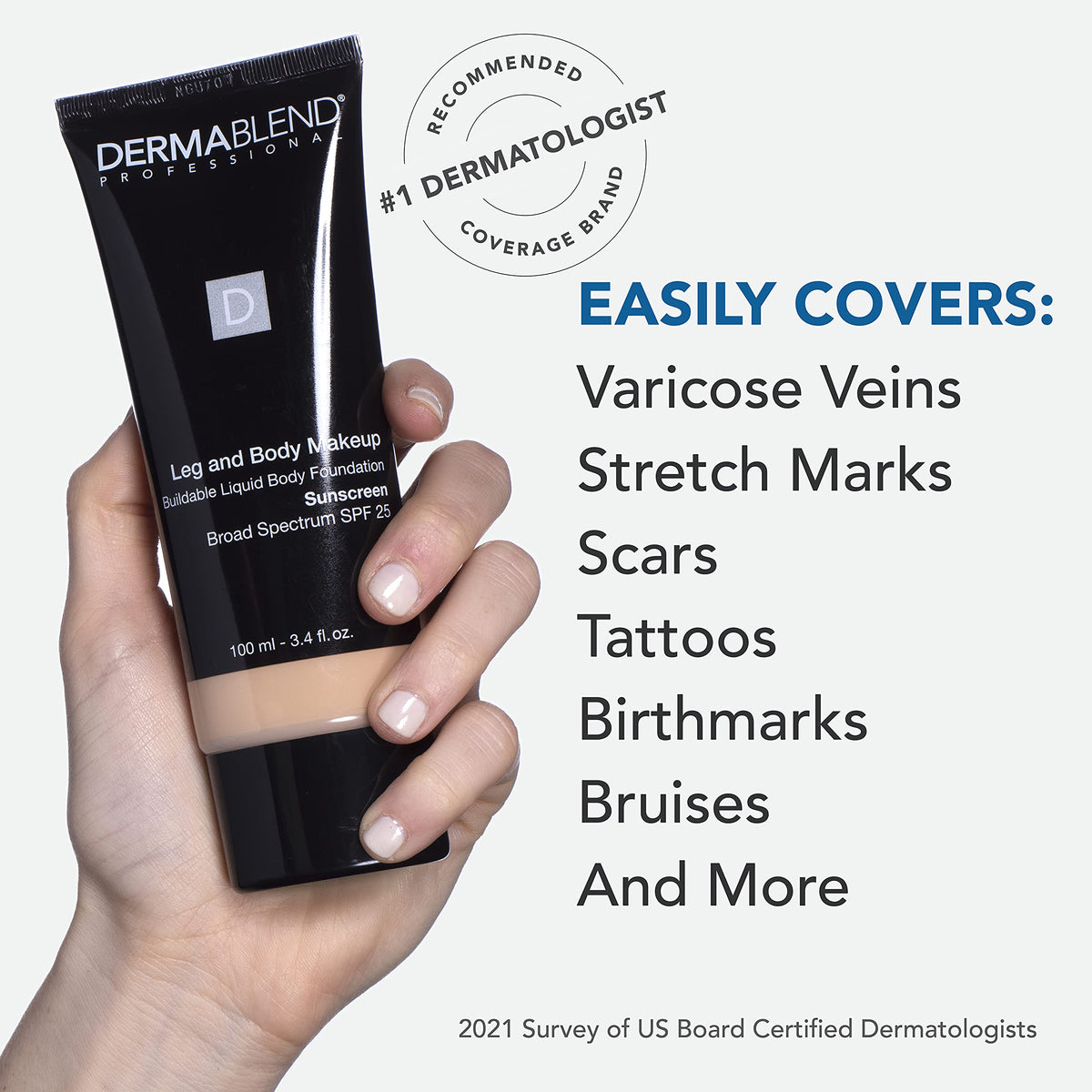 Dermablend Leg & Body Makeup Foundation SPF 25 in use outdoors