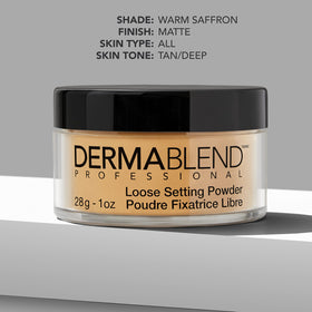 Dermablend Loose Setting Powder on makeup table