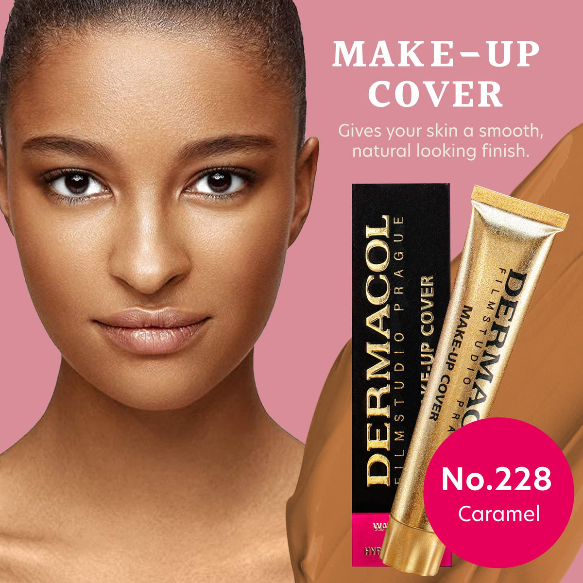 Dermacol foundation swatch on skin for colour matching