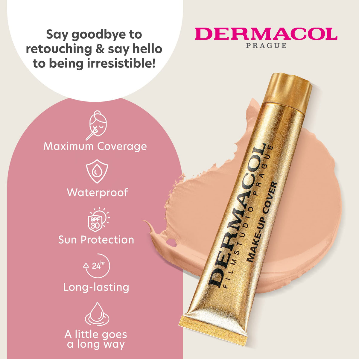 Dermacol Full Coverage Foundation SPF 30 No.207 swatch on skin