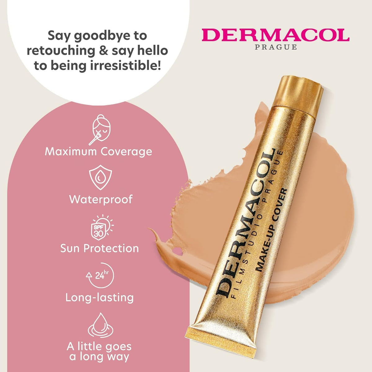 Dermacol Full Coverage Foundation SPF 30 No.218 applicator close-up