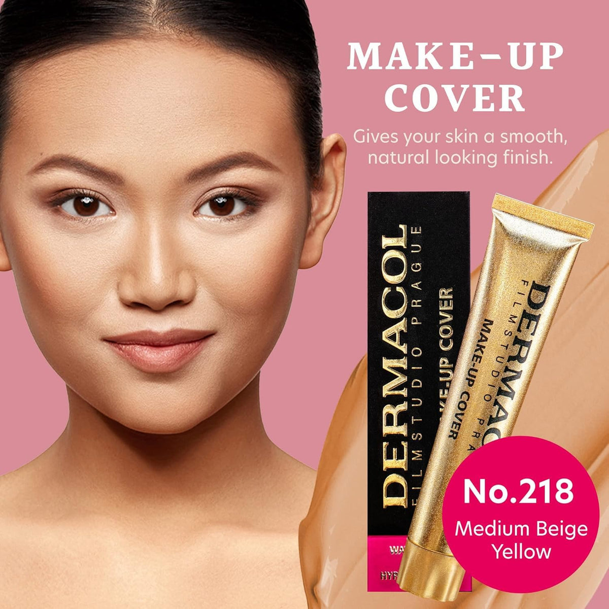 Dermacol Full Coverage Foundation SPF 30 No.218 swatch on skin