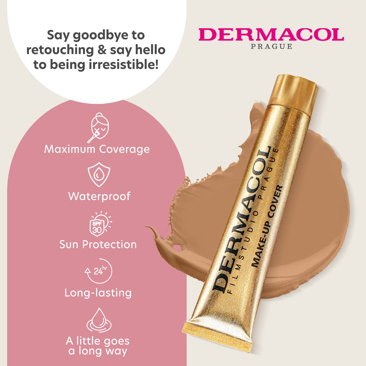 Dermacol Full Coverage Tattoo Cover Matte Foundation No.223 application on skin