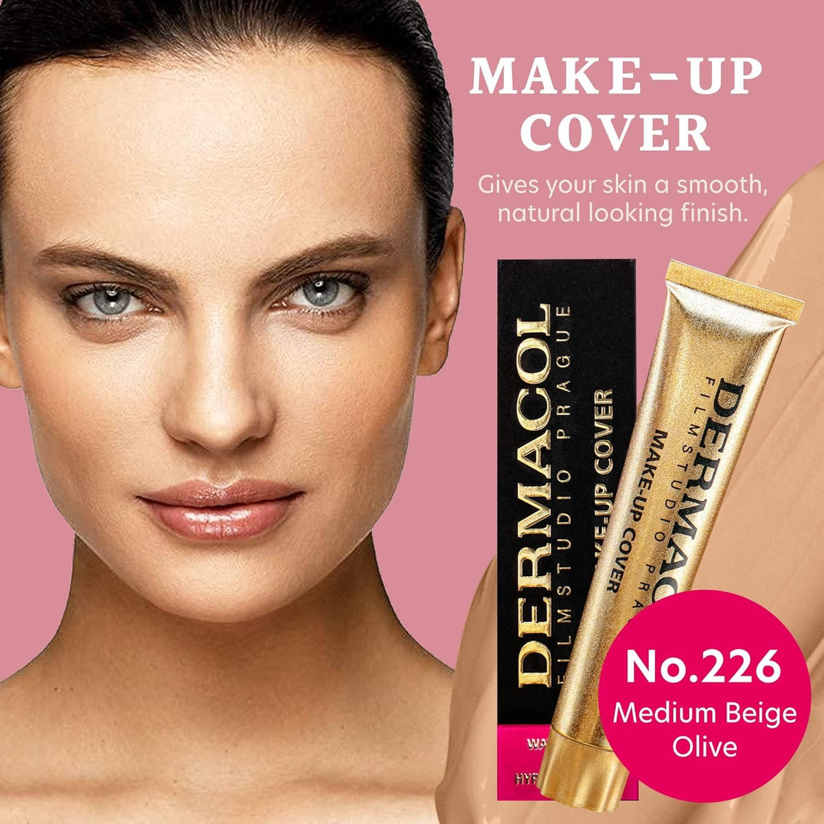 Dermacol Full Coverage Tattoo Cover Matte Foundation No.226 texture on skin