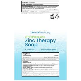 Dermaharmony 2% Pyrithione Zinc Bar Soap showing size comparison