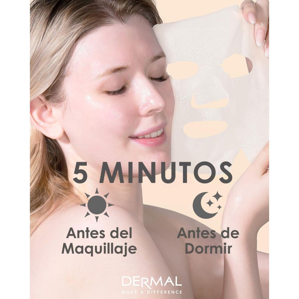 DERMAL essence sheet masks with fresh ingredients background