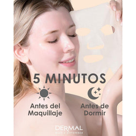 DERMAL essence sheet masks with fresh ingredients background