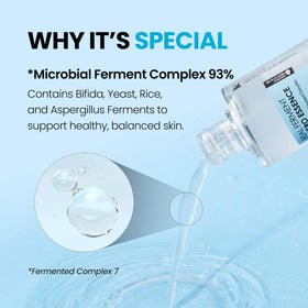 DERMALOGY Real Ferment Micro Essence with ingredients on display