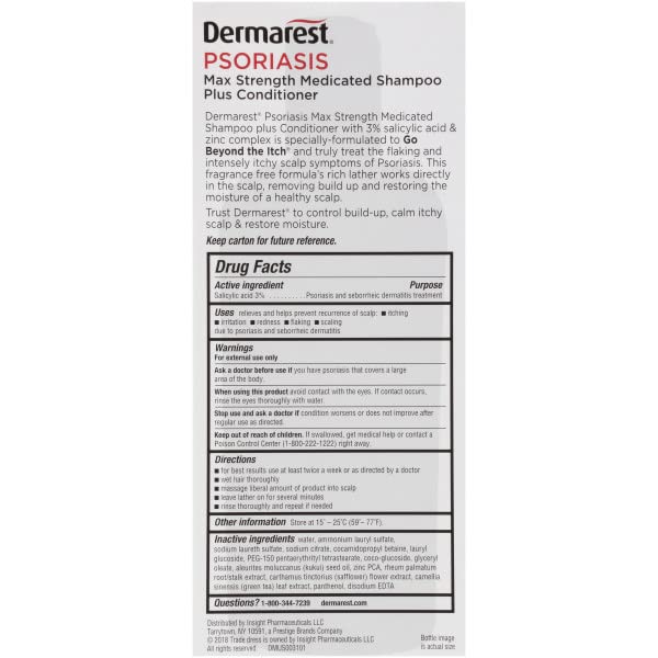 Dermarest Medicated Shampoo Plus Conditioner with other hair care products