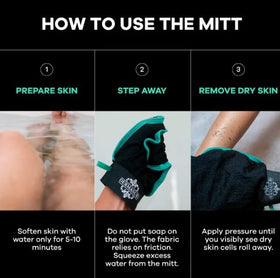 Dermasuri Deep Exfoliating Glove XL in use during shower