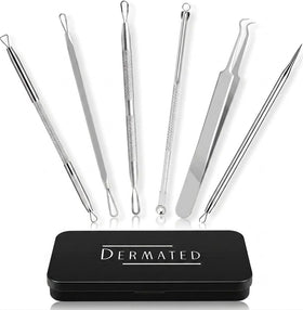 DERMATED 6 Pcs Pimple Popper Tool Kit with all tools displayed