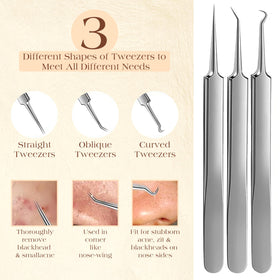 DERMATED blackhead extractor tools displayed on a white background