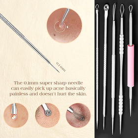 DERMATED blackhead remover tools with ergonomic handles