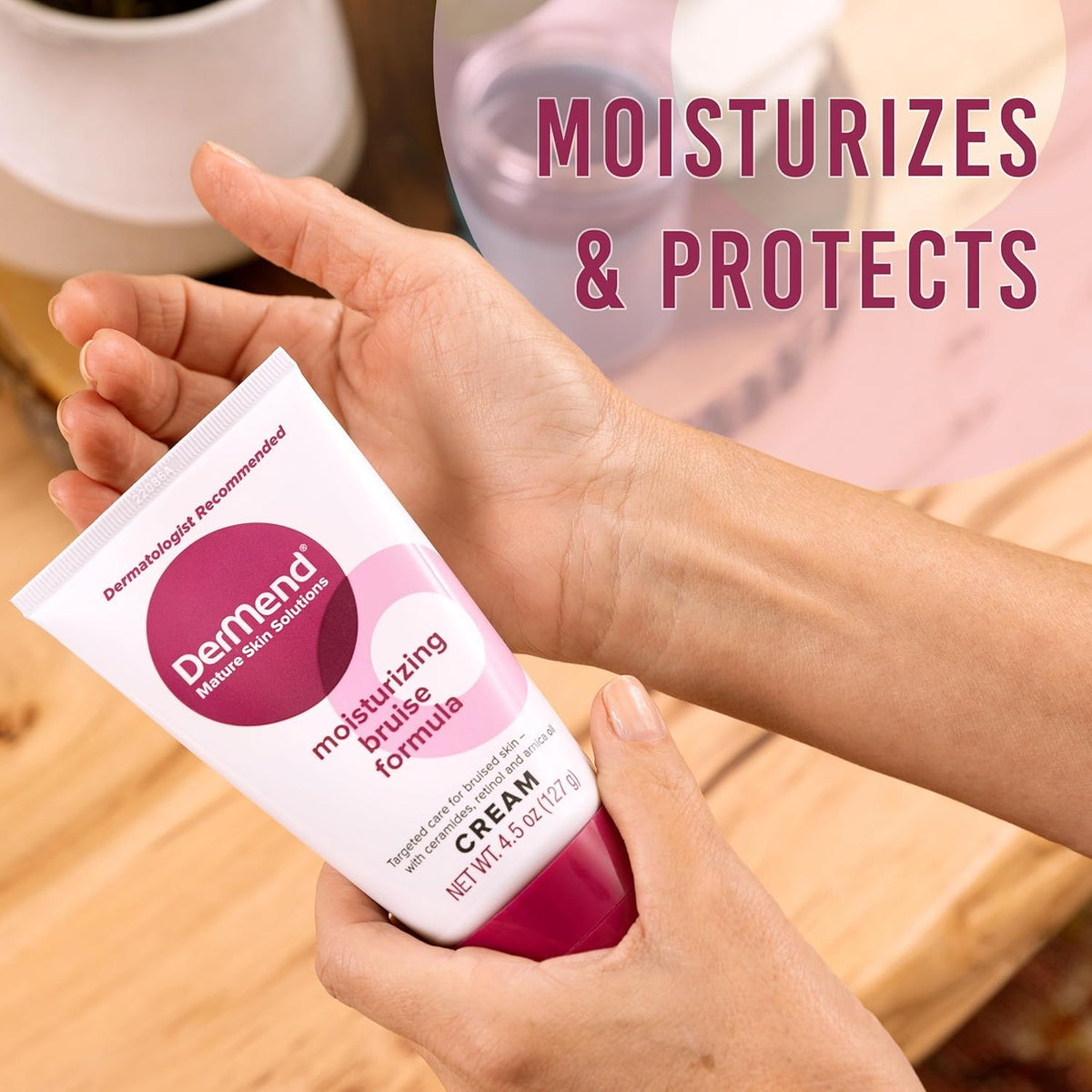 Dermend Bruise Cream application on skin
