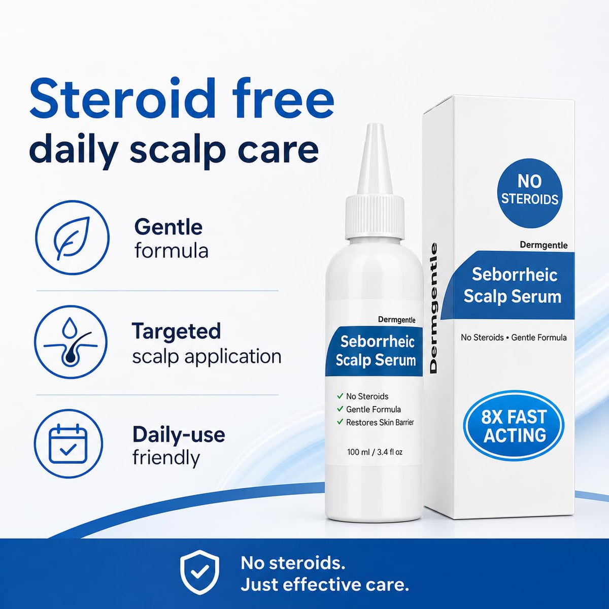 Dermgentle Scalp Serum 8X application on scalp