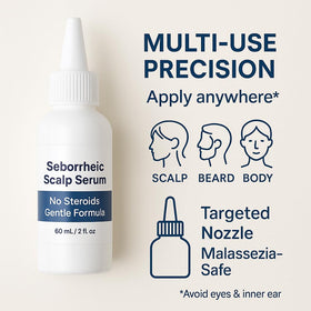 Dermgentle Scalp Serum 8X on a bathroom shelf