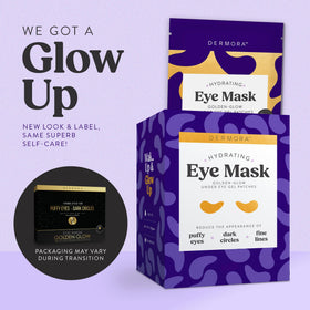 DERMORA Golden Glow Under Eye Patches application on skin