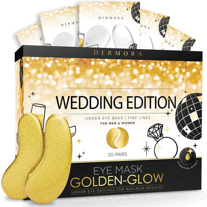 DERMORA Golden Glow Under Eye Patches front view packaging