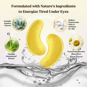 DERMORA Golden Glow Under Eye Patches in travel pouch