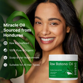 Dersie Batana Oil products arranged with natural elements